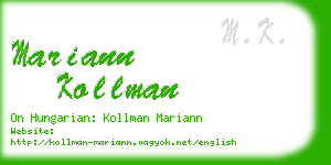 mariann kollman business card